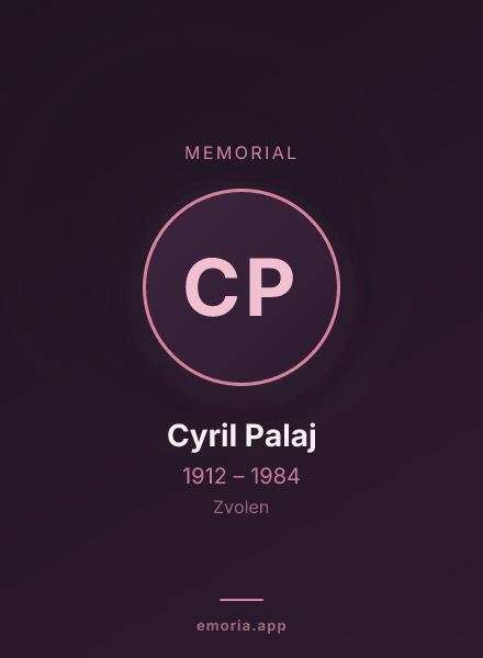 Memorial portrait of Cyril Palaj