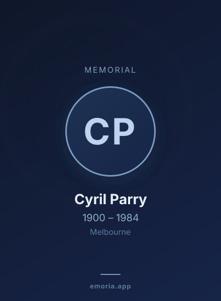 Memorial portrait of Cyril Parry