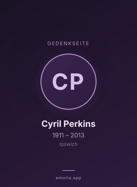 Gedenkportrait von Cyril Perkins