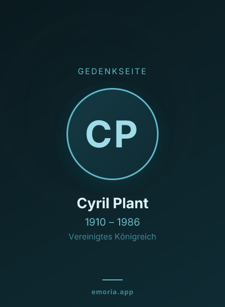 Gedenkportrait von Cyril Plant