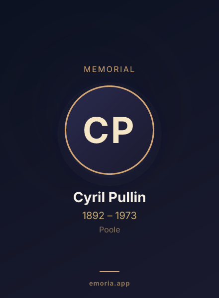 Memorial portrait of Cyril Pullin