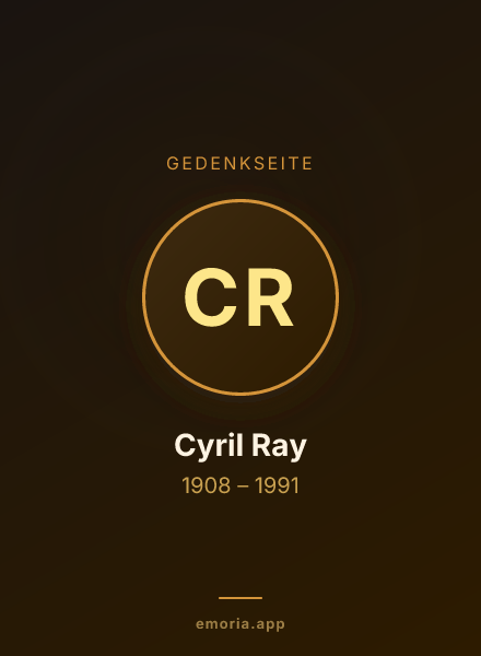 Gedenkportrait von Cyril Ray