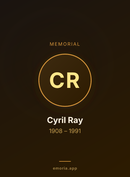 Memorial portrait of Cyril Ray