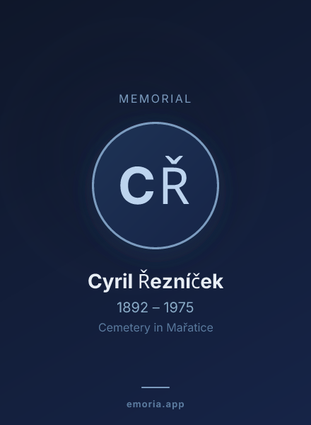 Memorial portrait of Cyril Řezníček