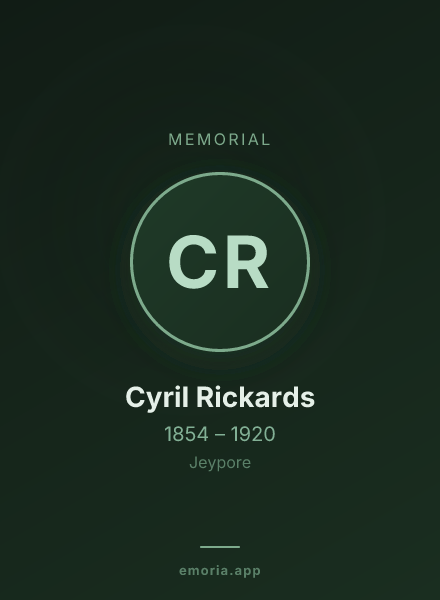 Memorial portrait of Cyril Rickards