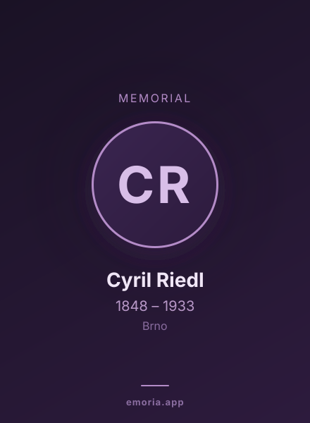 Memorial portrait of Cyril Riedl