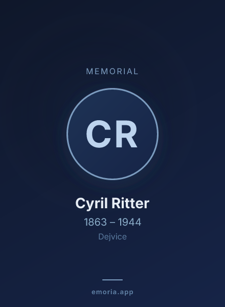 Memorial portrait of Cyril Ritter