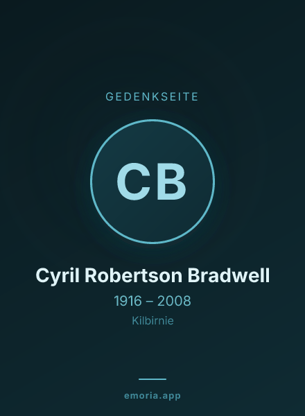 Gedenkportrait von Cyril Robertson Bradwell