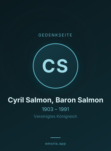 Gedenkportrait von Cyril Salmon, Baron Salmon