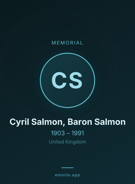 Memorial portrait of Cyril Salmon, Baron Salmon