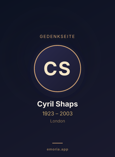 Gedenkportrait von Cyril Shaps