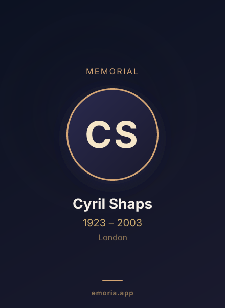 Memorial portrait of Cyril Shaps