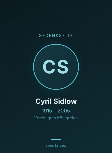 Gedenkportrait von Cyril Sidlow