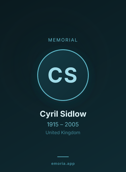 Memorial portrait of Cyril Sidlow