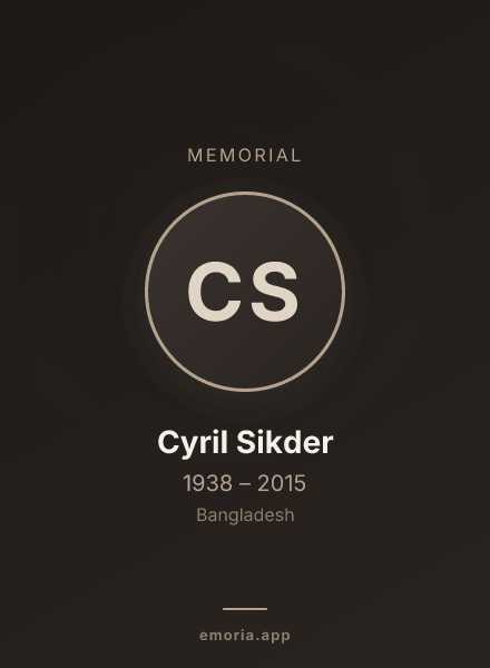 Memorial portrait of Cyril Sikder
