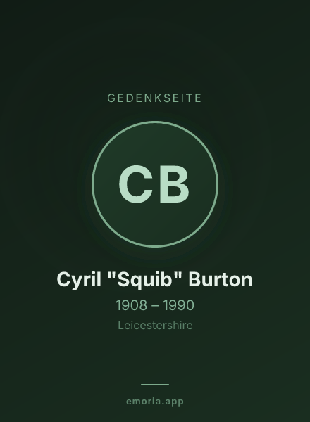 Gedenkportrait von Cyril "Squib" Burton