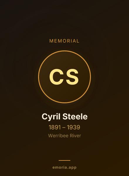 Memorial portrait of Cyril Steele