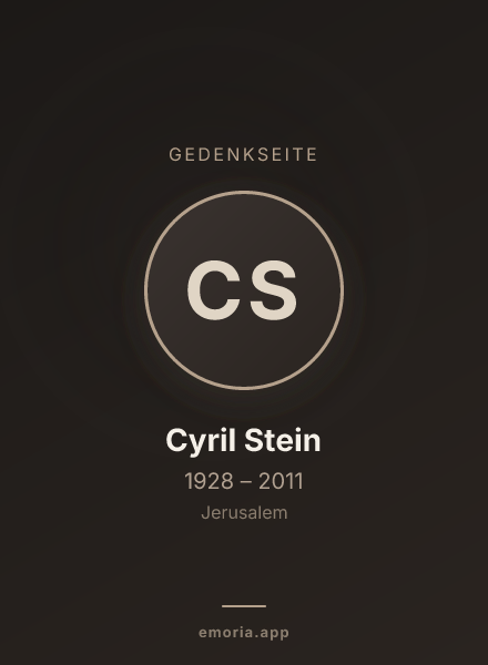 Gedenkportrait von Cyril Stein