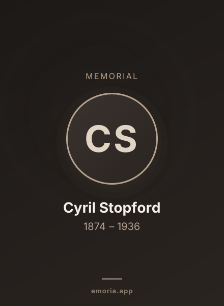 Memorial portrait of Cyril Stopford