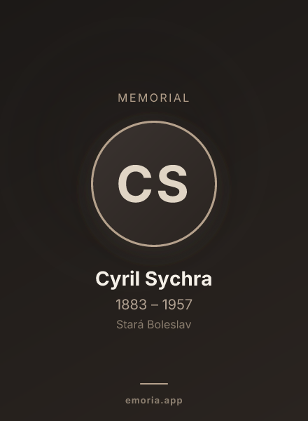 Memorial portrait of Cyril Sychra