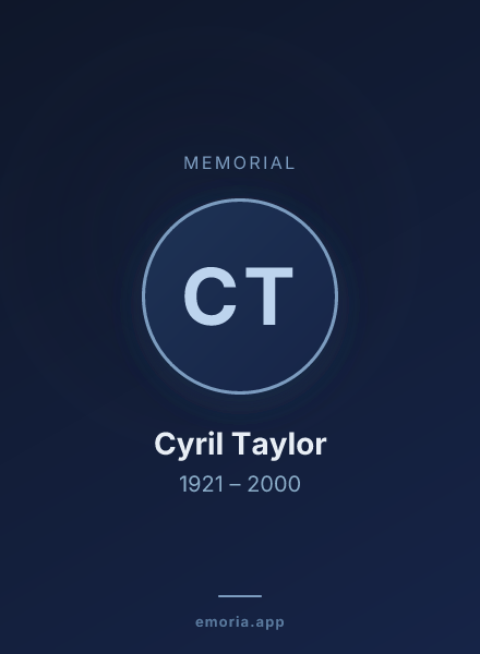 Memorial portrait of Cyril Taylor