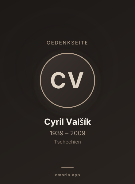 Gedenkportrait von Cyril Valšík
