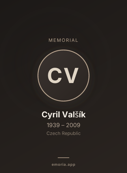 Memorial portrait of Cyril Valšík