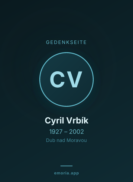 Gedenkportrait von Cyril Vrbík