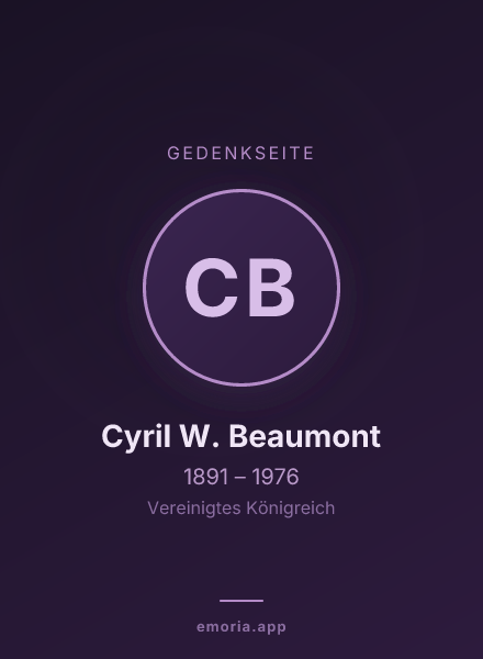 Gedenkportrait von Cyril W. Beaumont