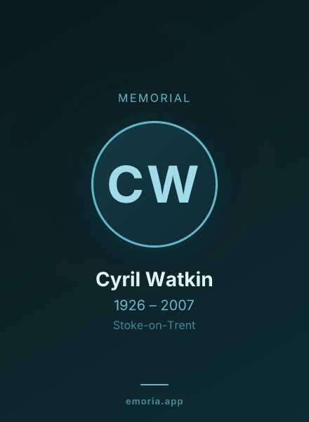 Memorial portrait of Cyril Watkin