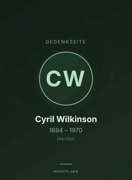 Gedenkportrait von Cyril Wilkinson