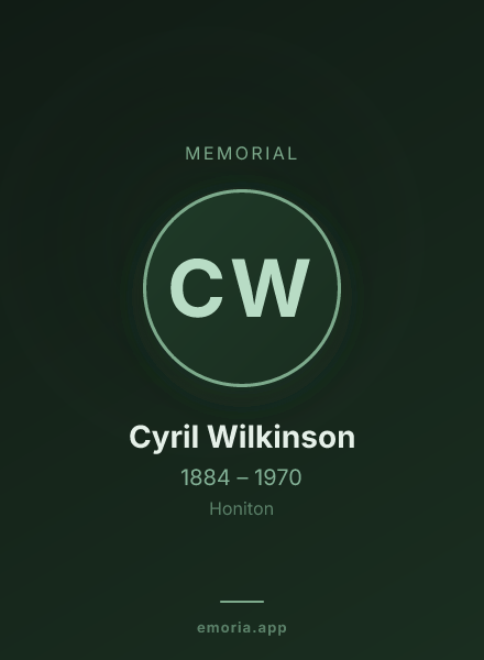 Memorial portrait of Cyril Wilkinson