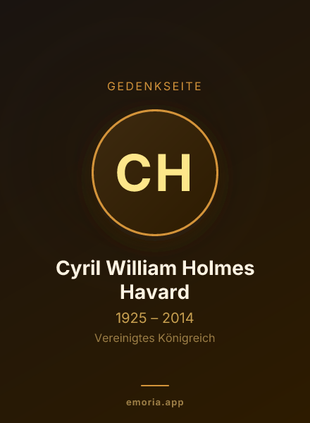Gedenkportrait von Cyril William Holmes Havard