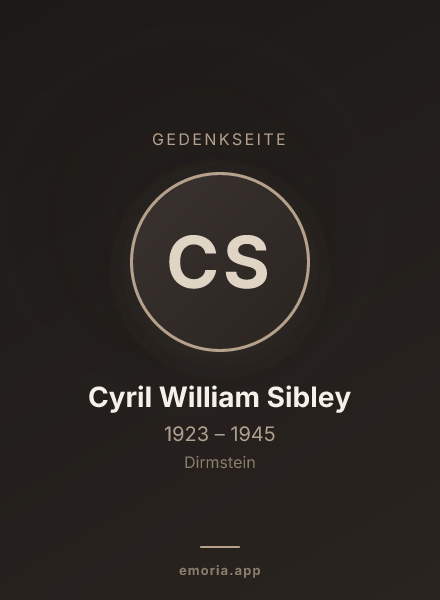 Gedenkportrait von Cyril William Sibley
