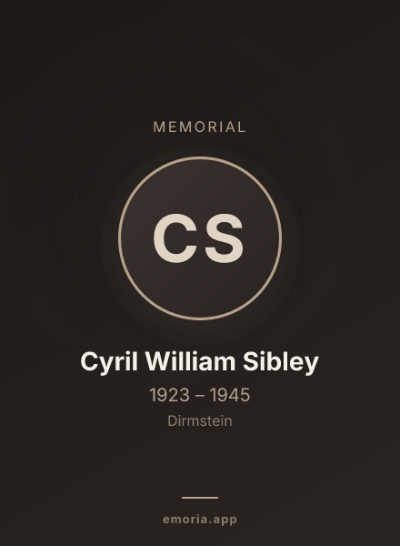 Memorial portrait of Cyril William Sibley