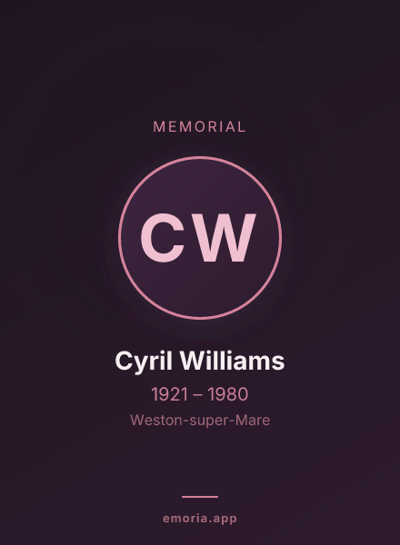 Memorial portrait of Cyril Williams