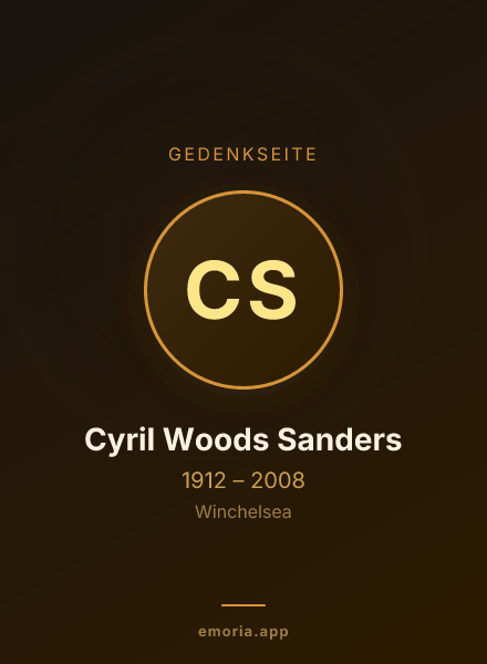 Gedenkportrait von Cyril Woods Sanders