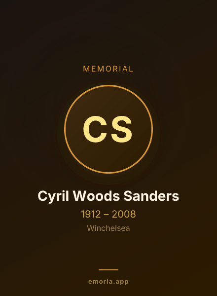 Memorial portrait of Cyril Woods Sanders
