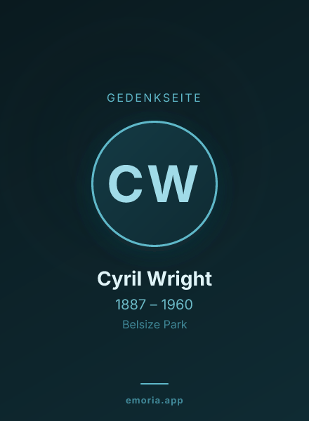 Gedenkportrait von Cyril Wright