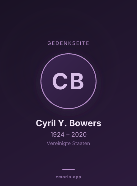 Gedenkportrait von Cyril Y. Bowers
