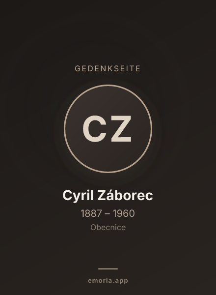 Gedenkportrait von Cyril Záborec