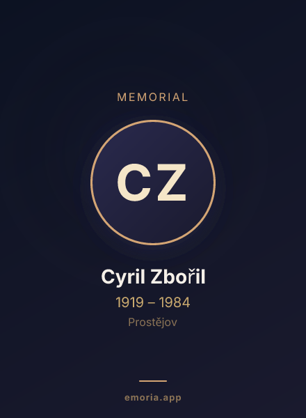 Memorial portrait of Cyril Zbořil