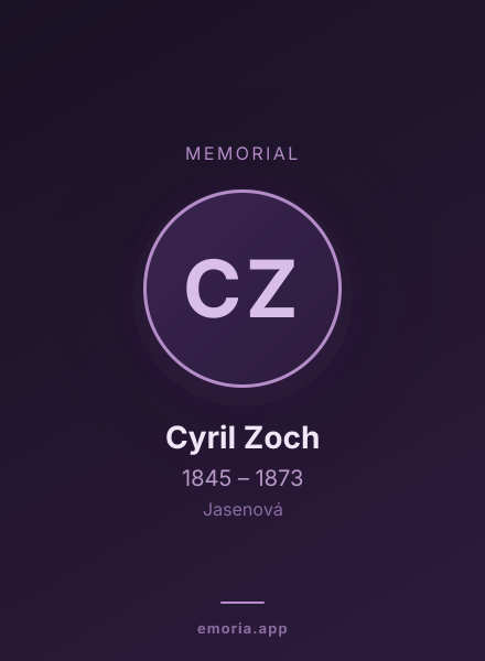 Memorial portrait of Cyril Zoch