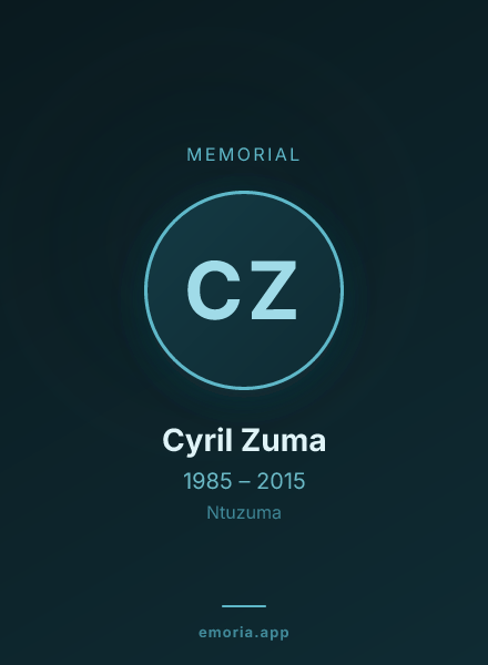 Memorial portrait of Cyril Zuma