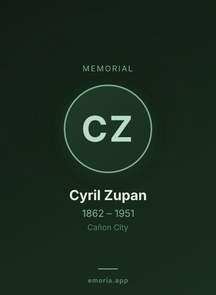 Memorial portrait of Cyril Zupan