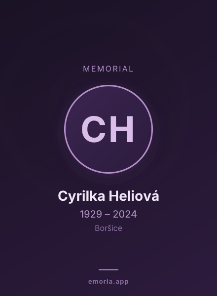 Memorial portrait of Cyrilka Heliová