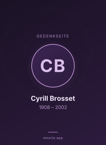 Gedenkportrait von Cyrill Brosset
