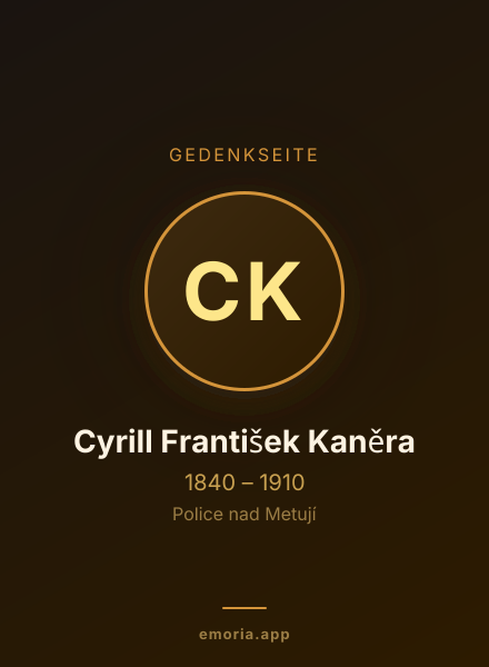 Gedenkportrait von Cyrill František Kaněra