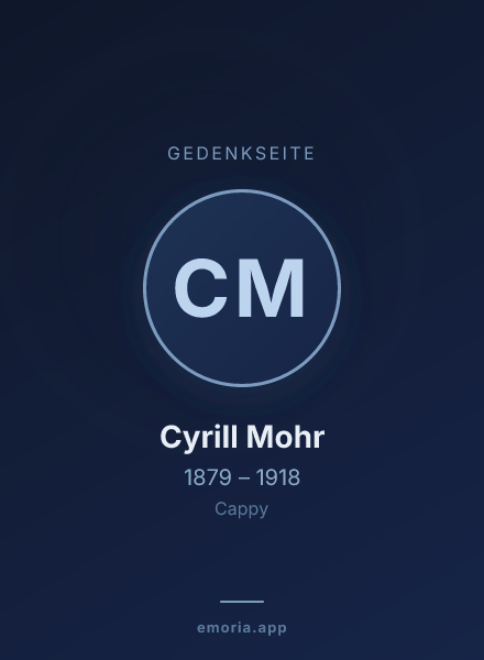 Gedenkportrait von Cyrill Mohr
