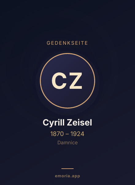 Gedenkportrait von Cyrill Zeisel